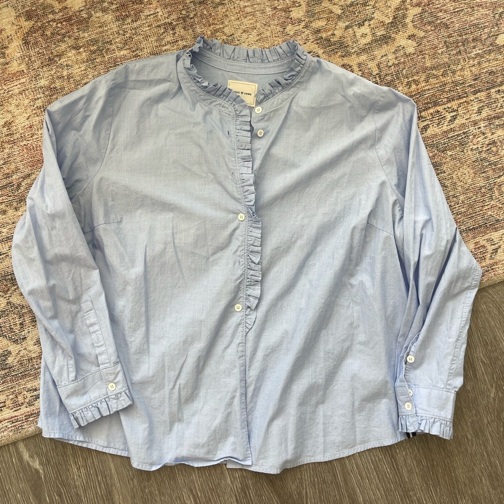 Court & Rowe Ruffle Trim Button-Up Top